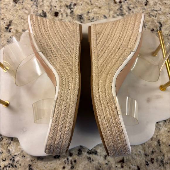 Wedge Jute Hemp Platform Slip-On Clear Strap Sandals 9 1/2 - Picture 6 of 11